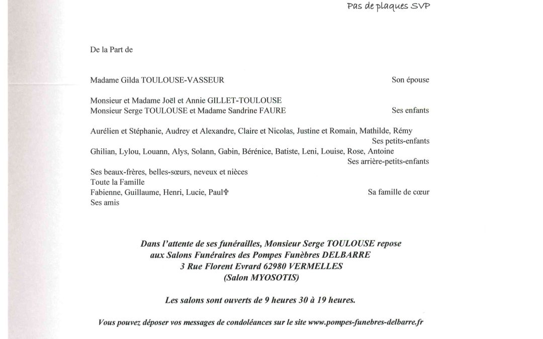 Monsieur Serge TOULOUSE