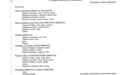 Madame Thérèse GRIBOVAL née CARON